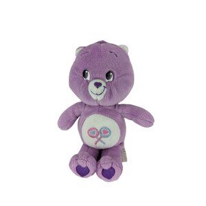 Care Bears Share Bear Plush 9" Purple Lollipop Stuffed Animal Toy 2007 TCFC